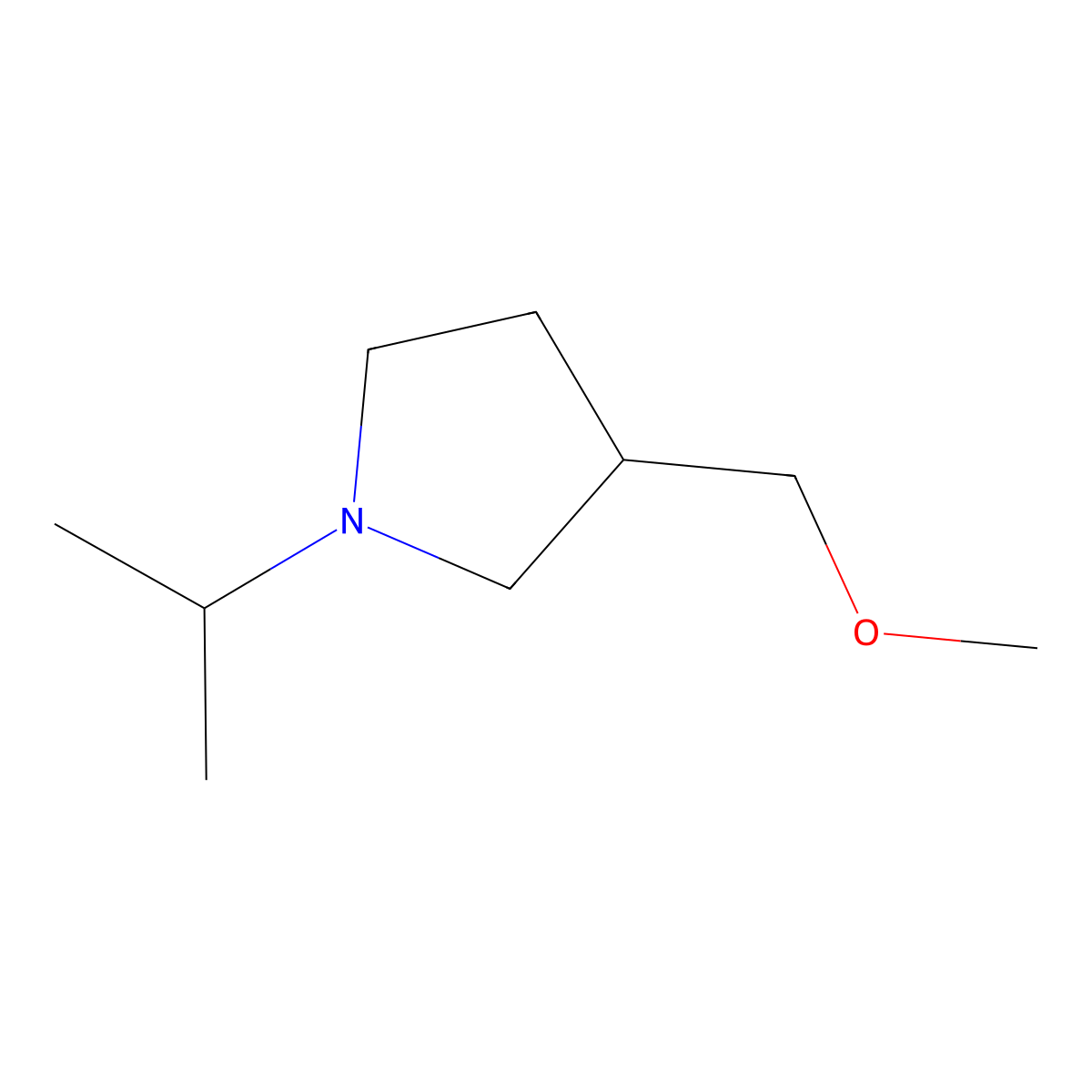 1-Isopropyl-3-(methoxymethyl)pyrrolidine molecular structure, CAS 2938997-63-6