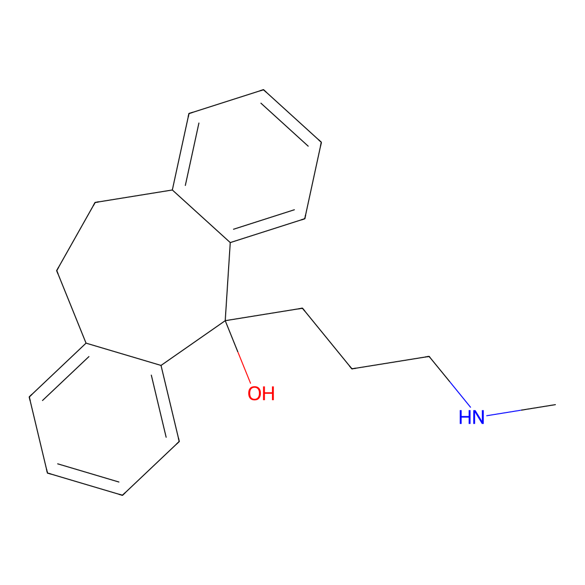 10,11-Dihydro-5-[3-(methylamino)propyl]-5H-dibenzo[a,d]cyclohepten-5-ol molecular structure, CAS 2939-66-4