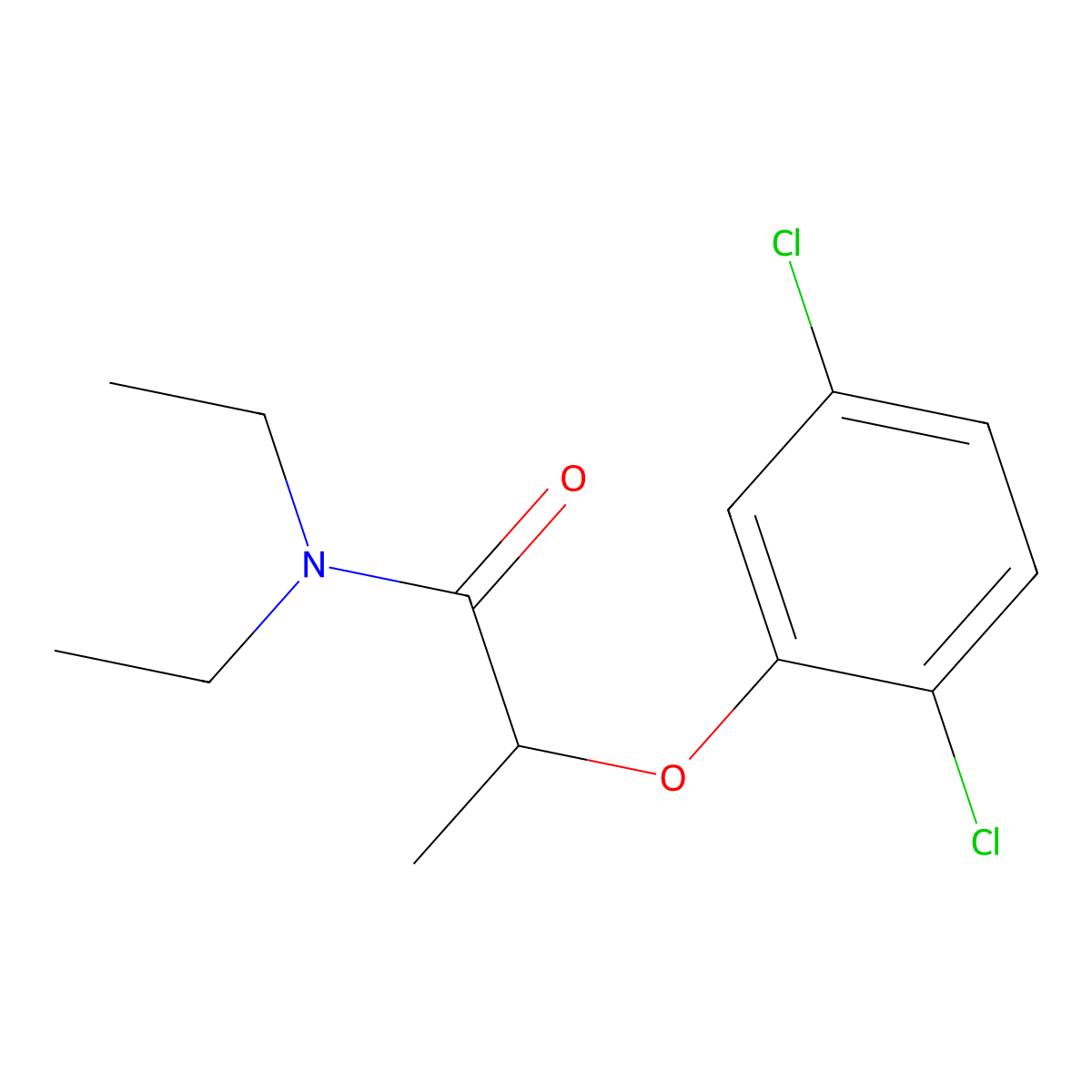 2-(2,5-Dichlorophenoxy)-N,N-diethylpropanamide molecular structure, CAS 29390-68-9