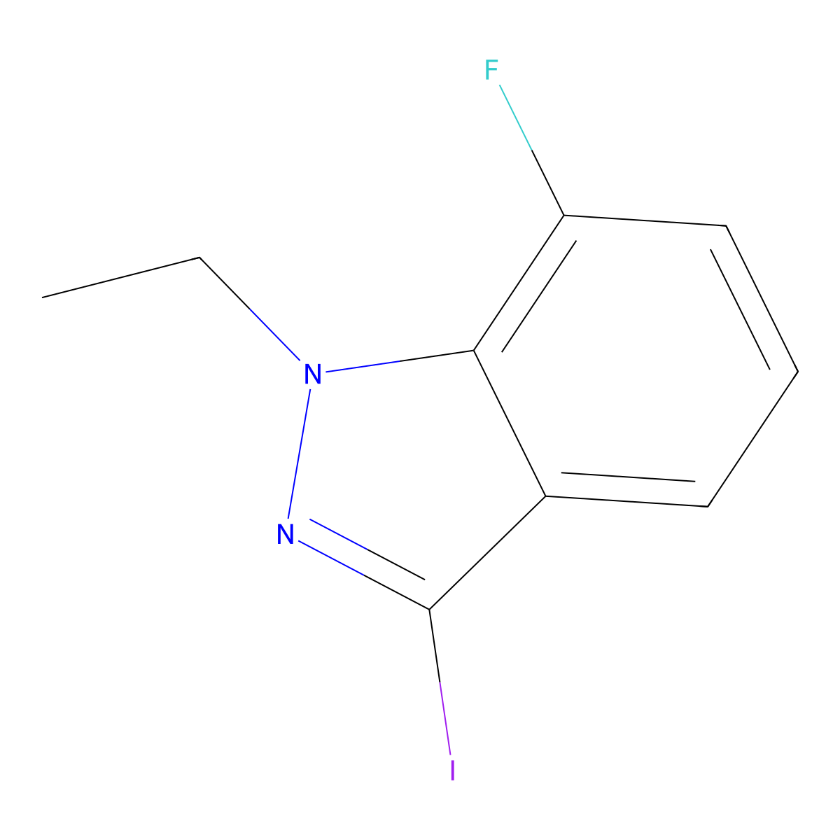 1-Ethyl-7-fluoro-3-iodo-1H-indazole molecular structure, CAS 2939000-28-7