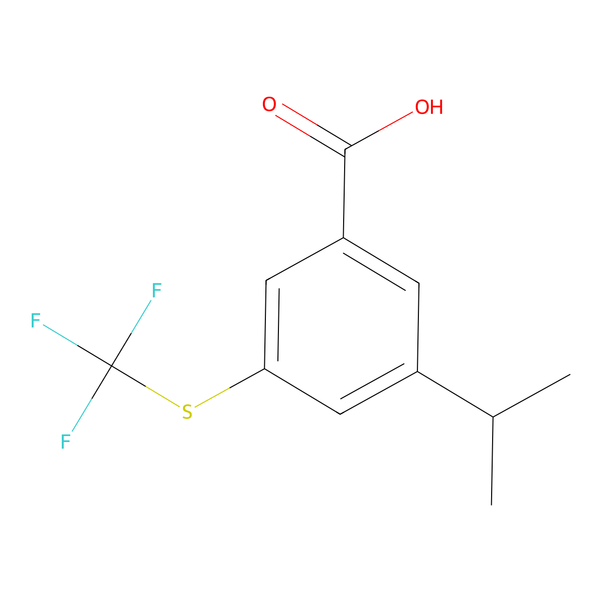 3-(Propan-2-yl)-5-[(trifluoromethyl)sulfanyl]benzoic acid molecular structure, CAS 2939000-29-8