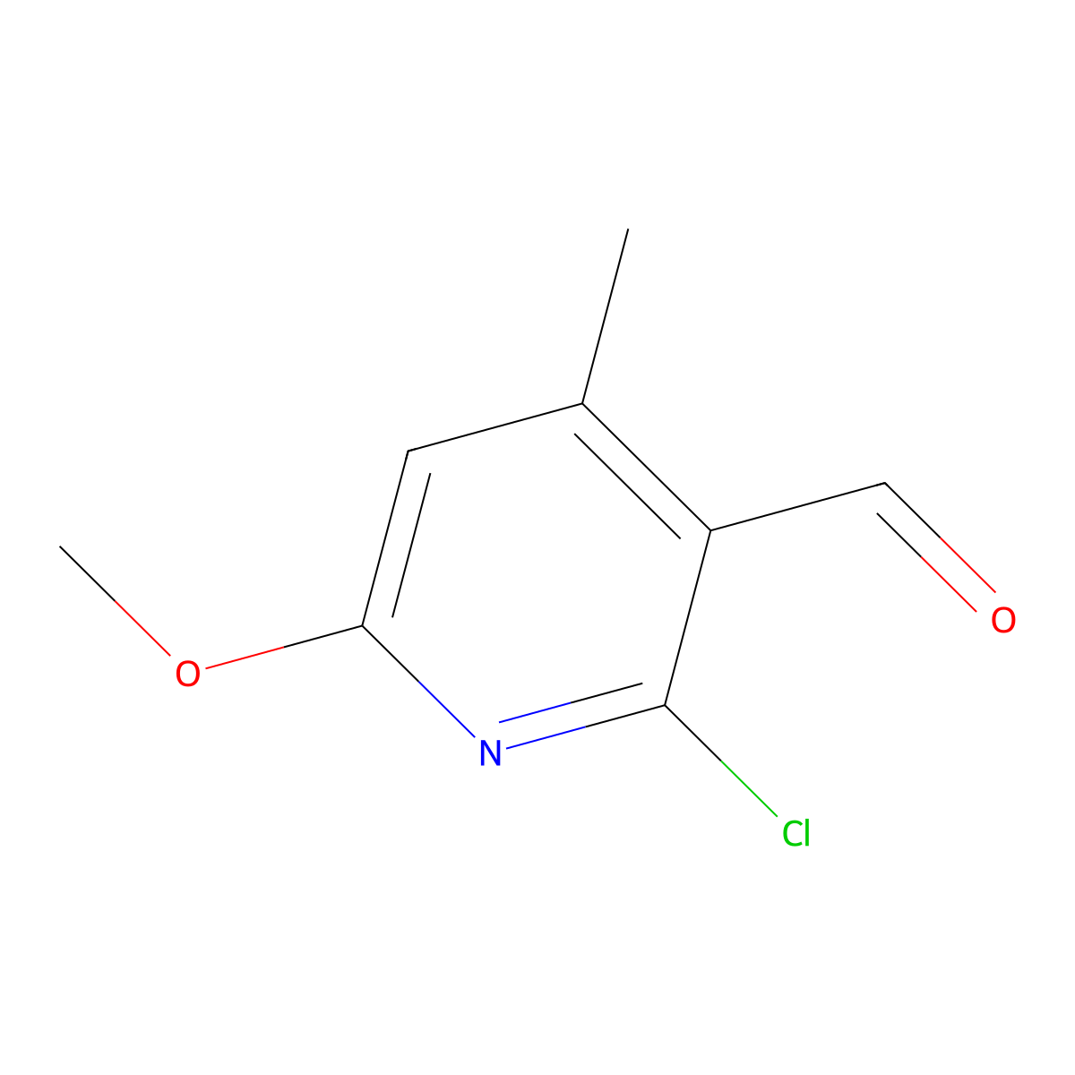 2-Chloro-6-methoxy-4-methylnicotinaldehyde molecular structure, CAS 2939000-35-6