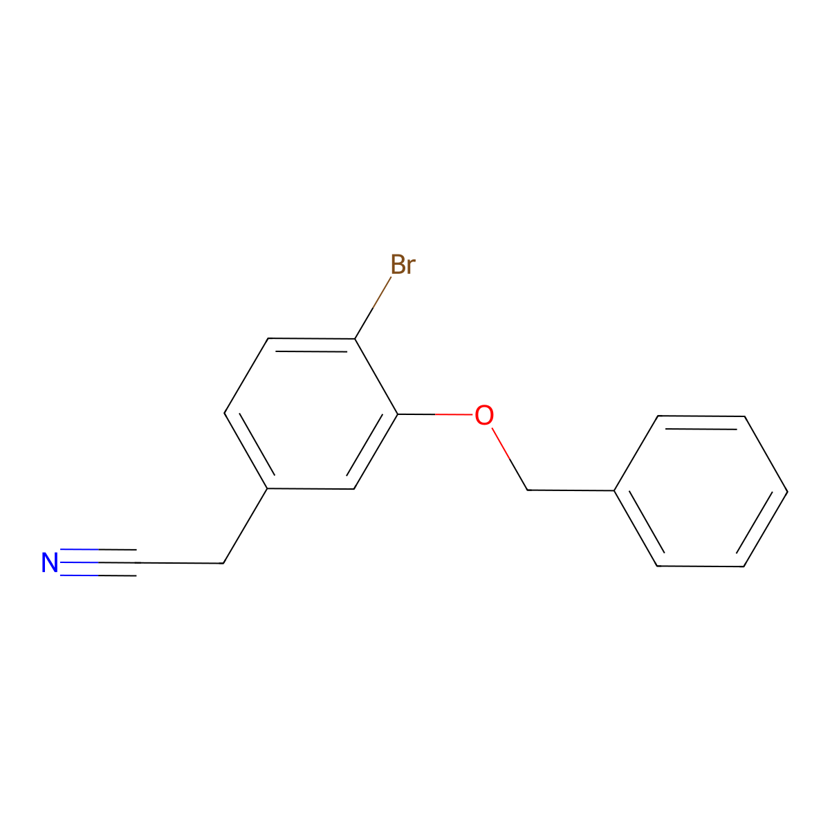 2-[3-(Benzyloxy)-4-bromophenyl]acetonitrile molecular structure, CAS 2939000-37-8