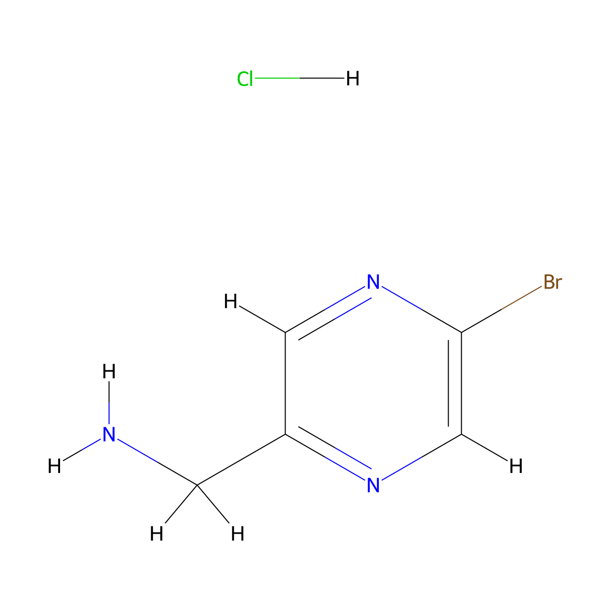 (5-Bromopyrazin-2-YL)methanamine (hydrochloride) molecular structure, CAS 2939002-82-9