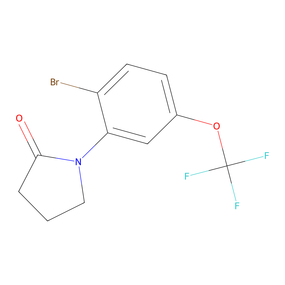 1-[2-Bromo-5-(trifluoromethoxy)phenyl]-2-pyrrolidinone molecular structure, CAS 2939002-83-0