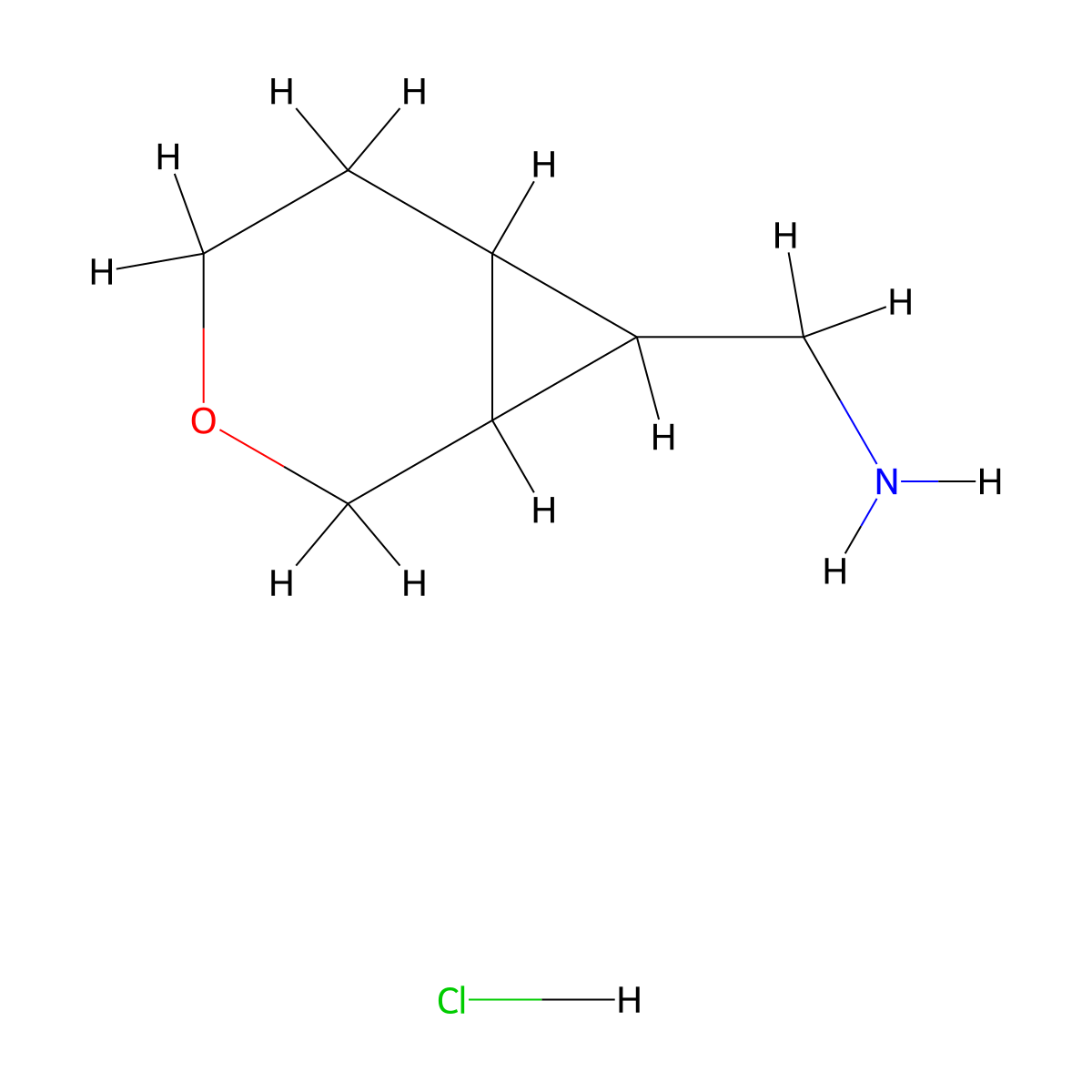 1-{3-Oxabicyclo[4.1.0]heptan-7-yl}methanamine hydrochloride molecular structure, CAS 2939002-86-3
