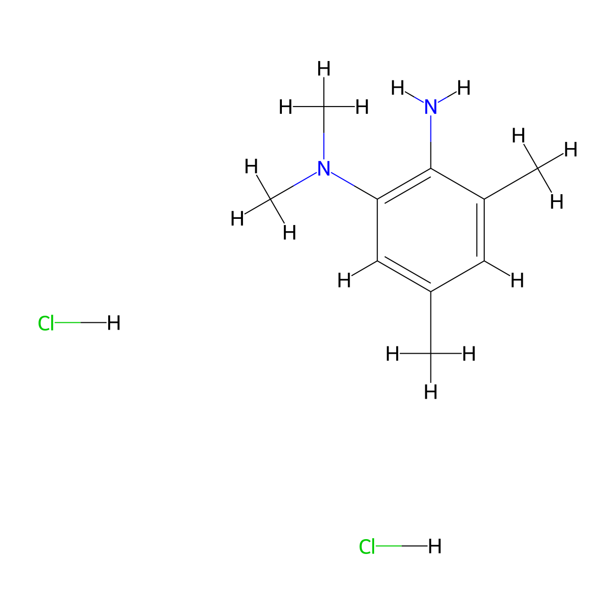 N1,N1,3,5-tetramethylbenzene-1,2-diamine dihydrochloride molecular structure, CAS 2939002-87-4