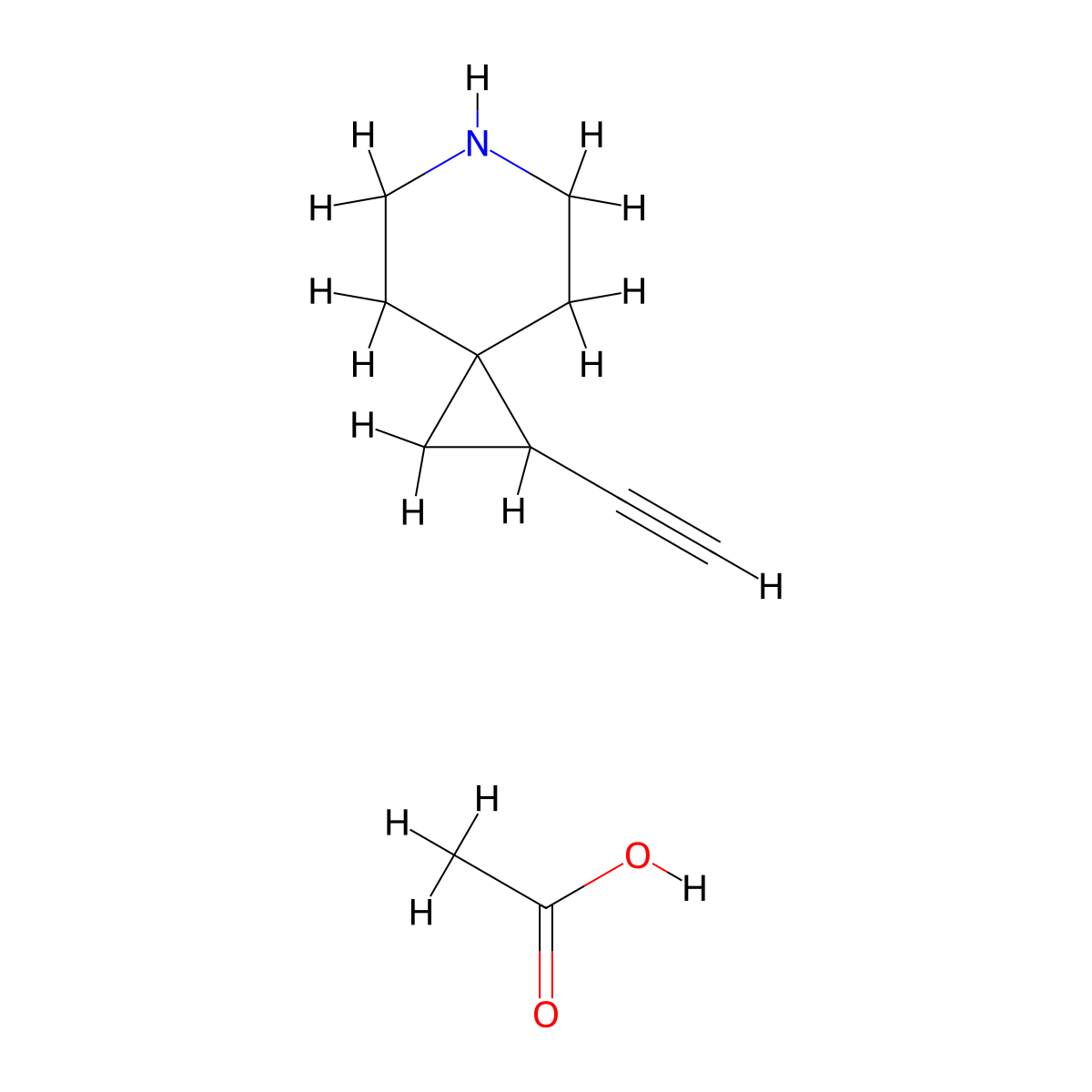 1-Ethynyl-6-azaspiro[2.5]octane acetic acid molecular structure, CAS 2939002-90-9