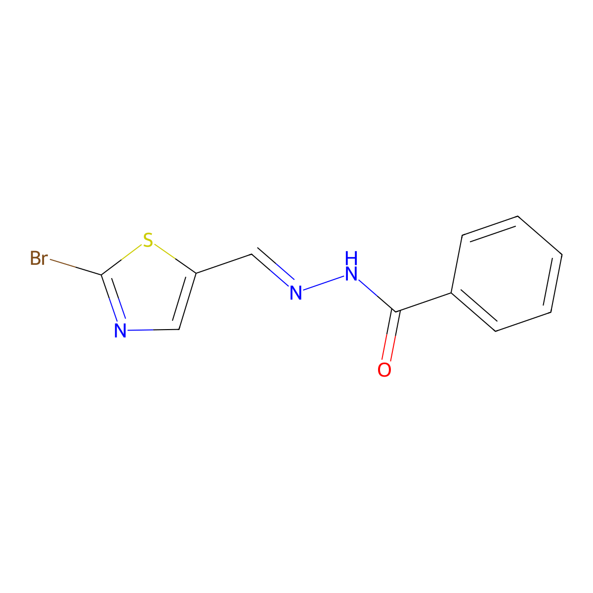 N inverted exclamation mark-[(2-Bromo-5-thiazolyl)methylene]benzohydrazide molecular structure, CAS 2939097-59-1