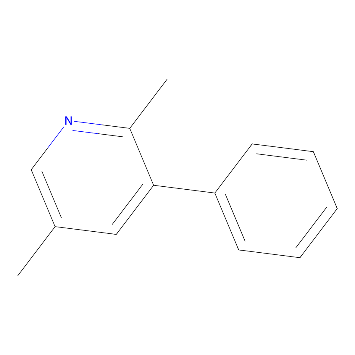 2,5-Dimethyl-3-phenylpyridine molecular structure, CAS 29396-63-2