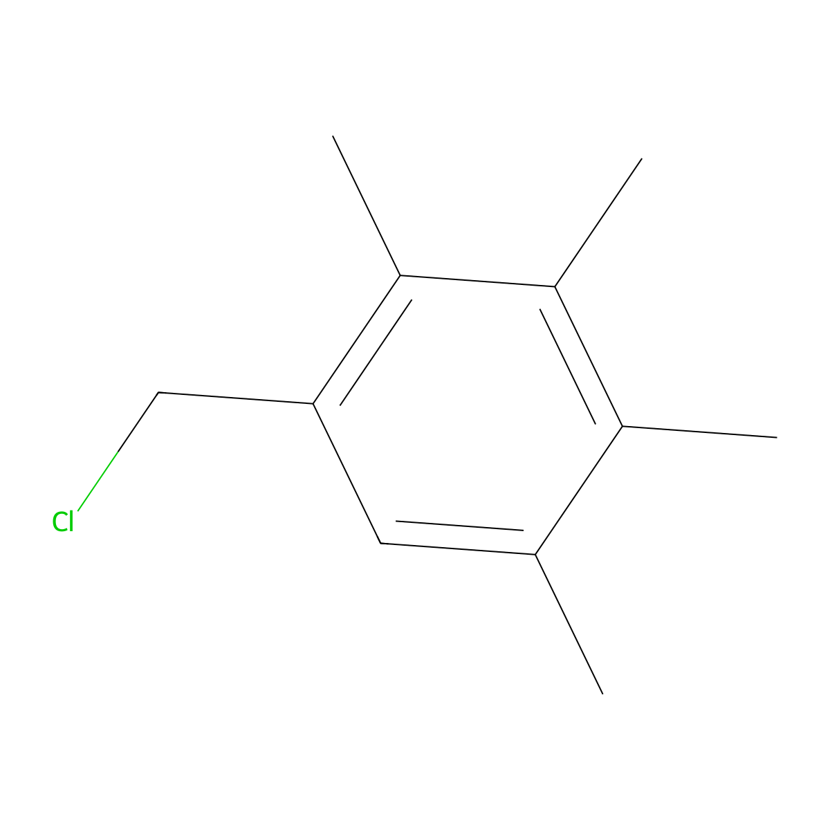 1-(Chloromethyl)-2,3,4,5-tetramethylbenzene molecular structure, CAS 29399-29-9