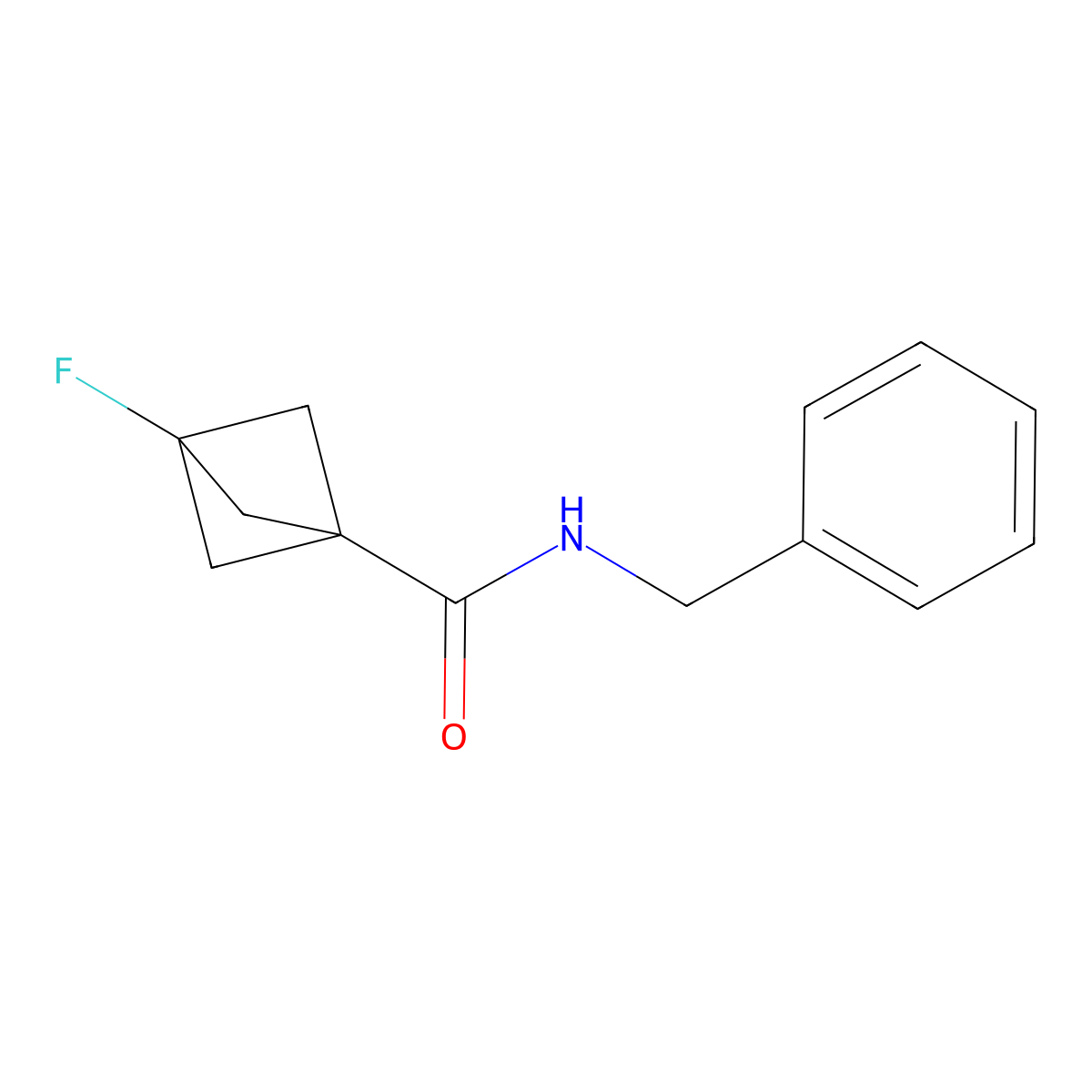 N-Benzyl-3-fluorobicyclo[1.1.1]pentane-1-carboxamide molecular structure, CAS 2939922-37-7