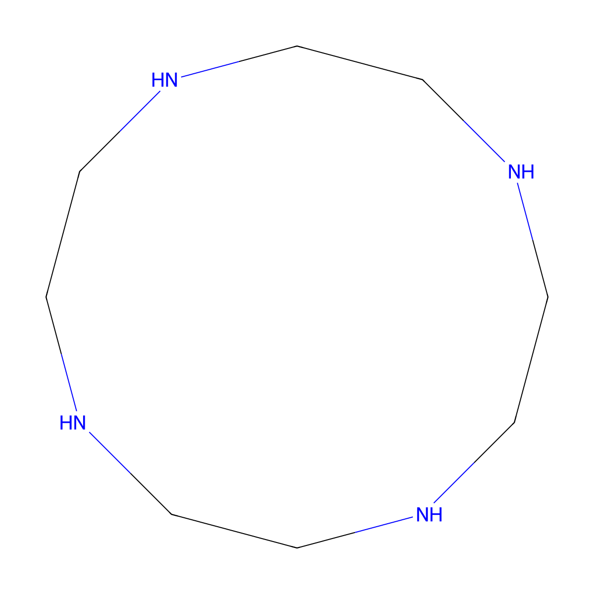 1,4,7,10-Tetraazacyclododecane molecular structure, CAS 294-90-6