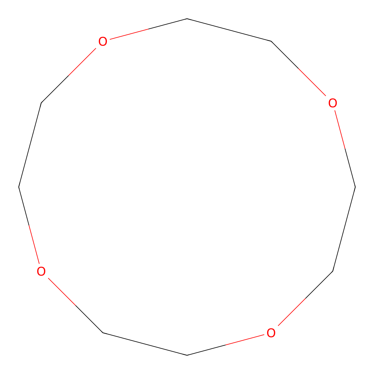 1,4,7,10-Tetraoxacyclododecane molecular structure, CAS 294-93-9