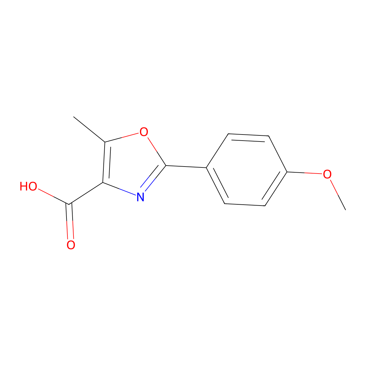 2-(4-Methoxyphenyl)-5-methyl-1,3-oxazole-4-carboxylic acid molecular structure, CAS 2940-24-1