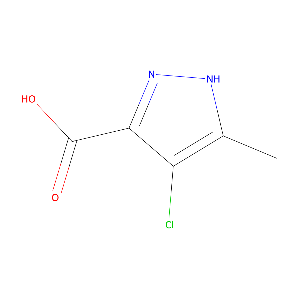 4-Chloro-3-methyl-1H-pyrazole-5-carboxylic acid molecular structure, CAS 29400-84-8
