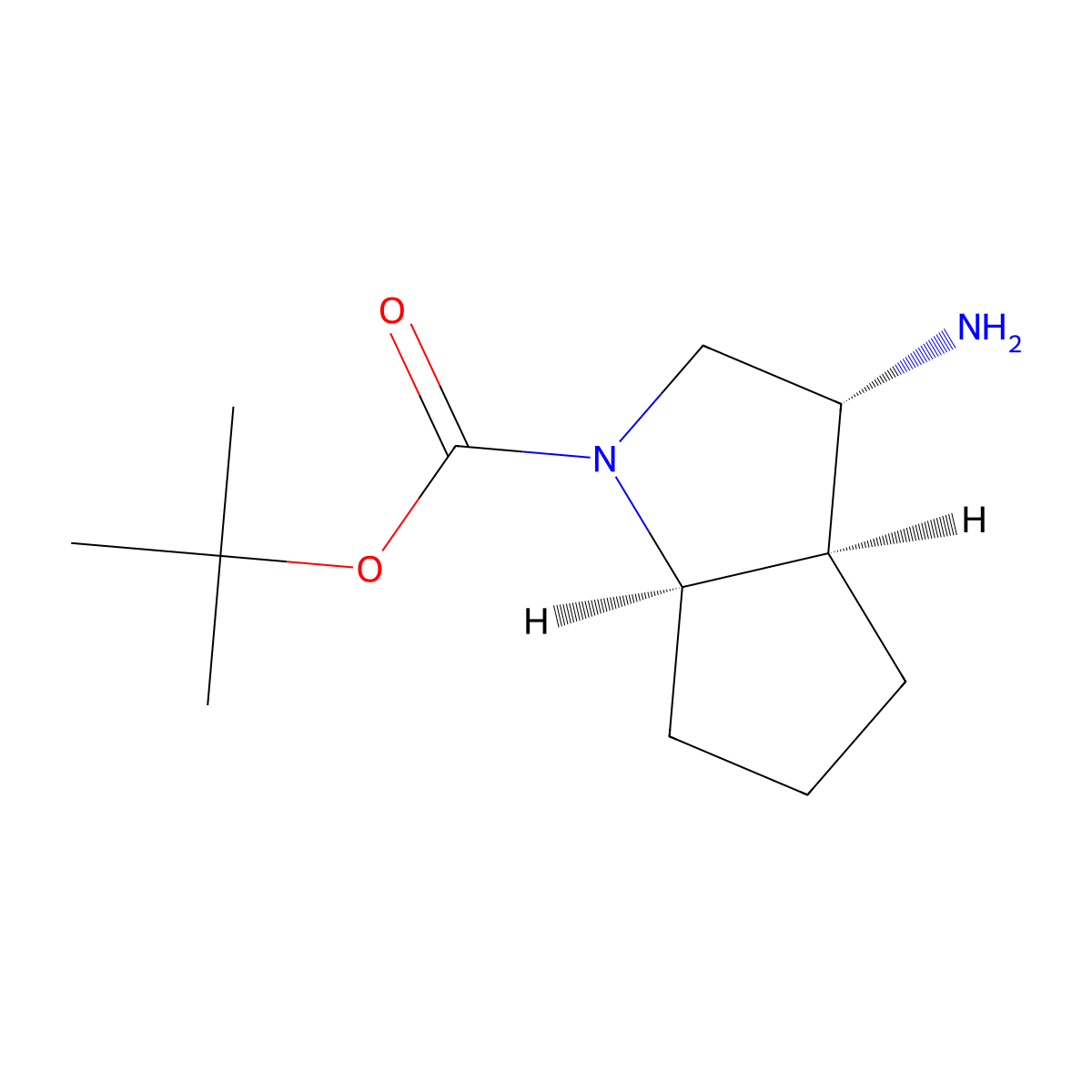 tert-Butyl (3R,3aR,6aR)-3-aminohexahydrocyclopenta[b]pyrrole-1(2H)-carboxylate molecular structure, CAS 2940856-75-5