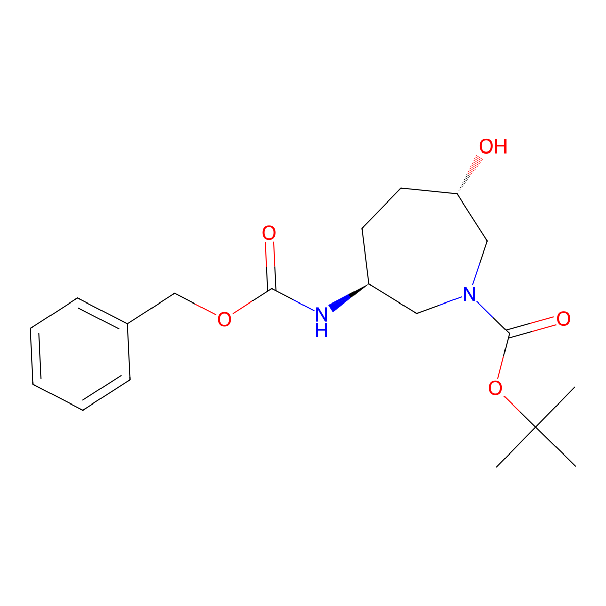 tert-butyl (3S,6S)-3-{[(benzyloxy)carbonyl]amino}-6-hydroxyazepane-1-carboxylate molecular structure, CAS 2940856-91-5