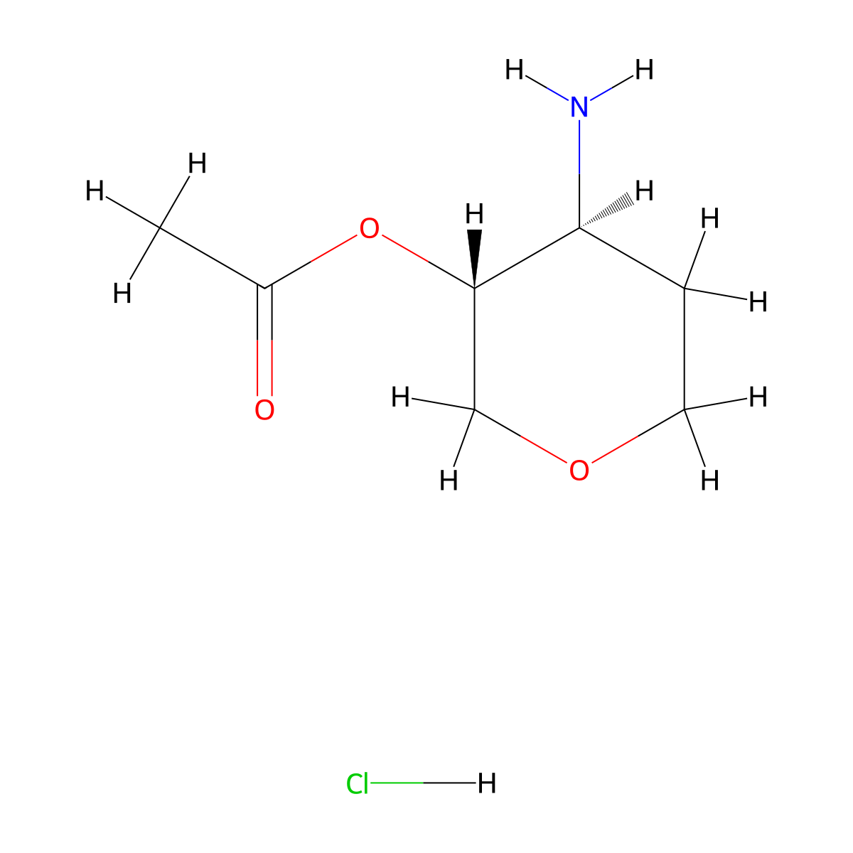 [(3R,4S)-4-aminotetrahydropyran-3-yl] acetate;hydrochloride molecular structure, CAS 2940857-16-7