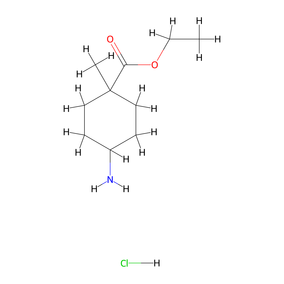 Ethyl cis-4-amino-1-methyl-cyclohexanecarboxylate;hydrochloride molecular structure, CAS 2940857-80-5