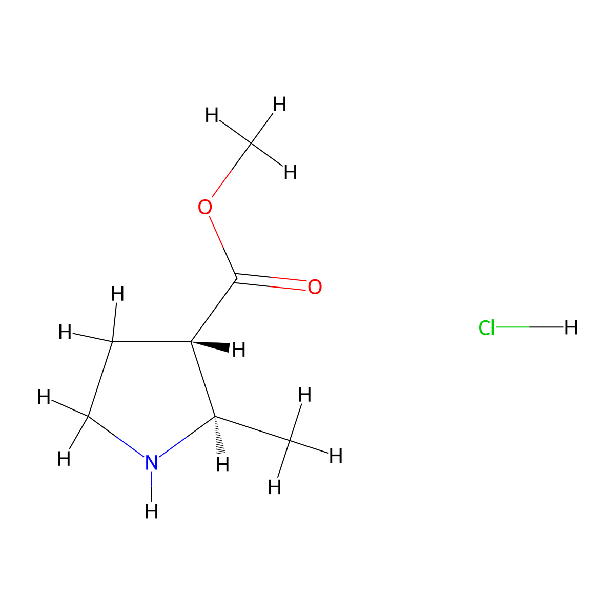 methyl (2R,3S)-2-methylpyrrolidine-3-carboxylate;hydrochloride molecular structure, CAS 2940857-87-2