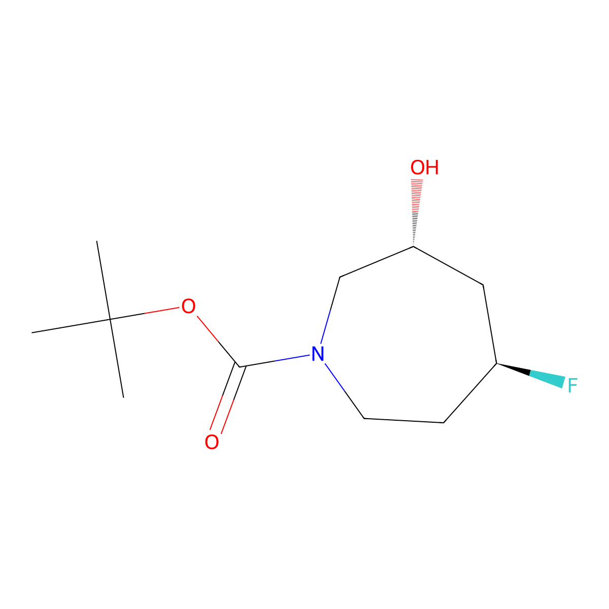 Tert-butyl (3R,5S)-5-fluoro-3-hydroxy-azepane-1-carboxylate molecular structure, CAS 2940858-09-1