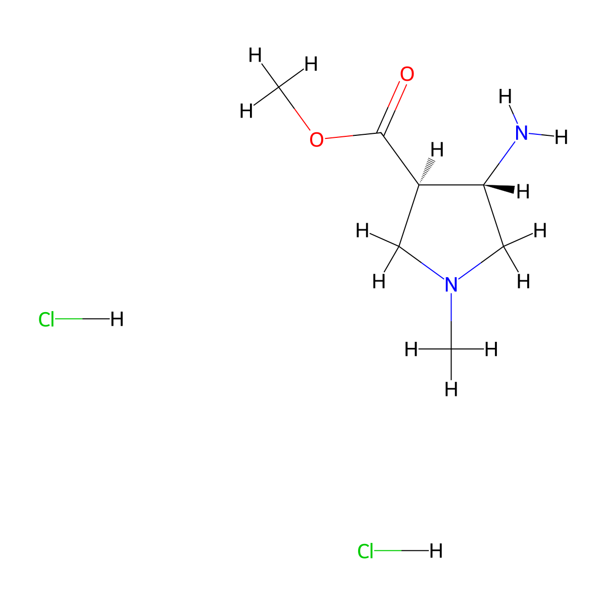 Methyl trans-4-amino-1-methyl-pyrrolidine-3-carboxylate;dihydrochloride molecular structure, CAS 2940858-29-5