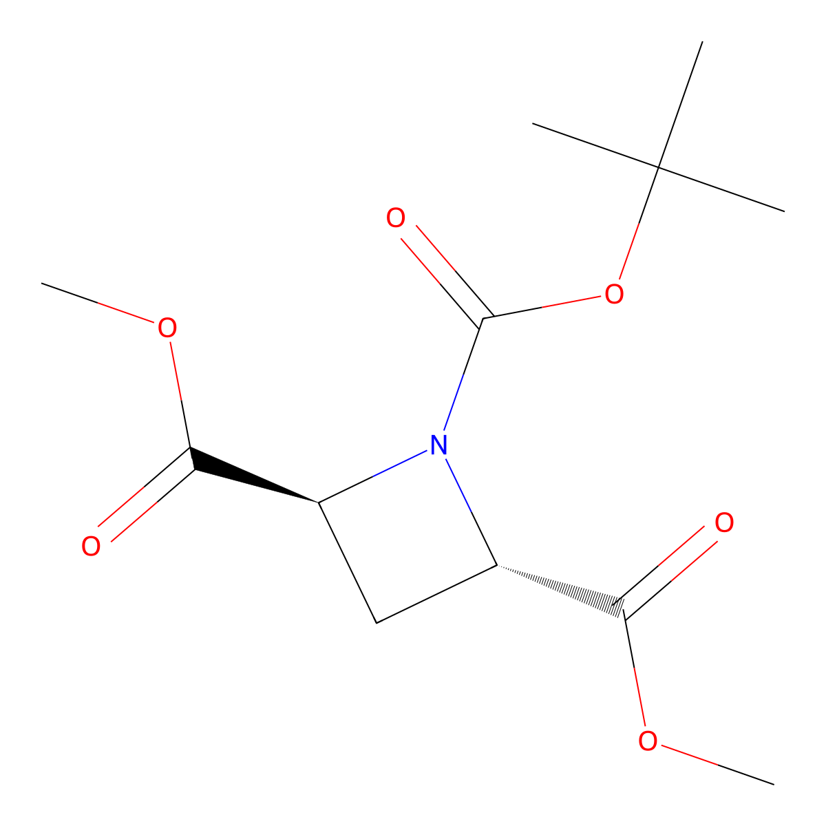 O1-tert-butyl O2,O4-dimethyl (2S,4S)-azetidine-1,2,4-tricarboxylate molecular structure, CAS 2940858-61-5