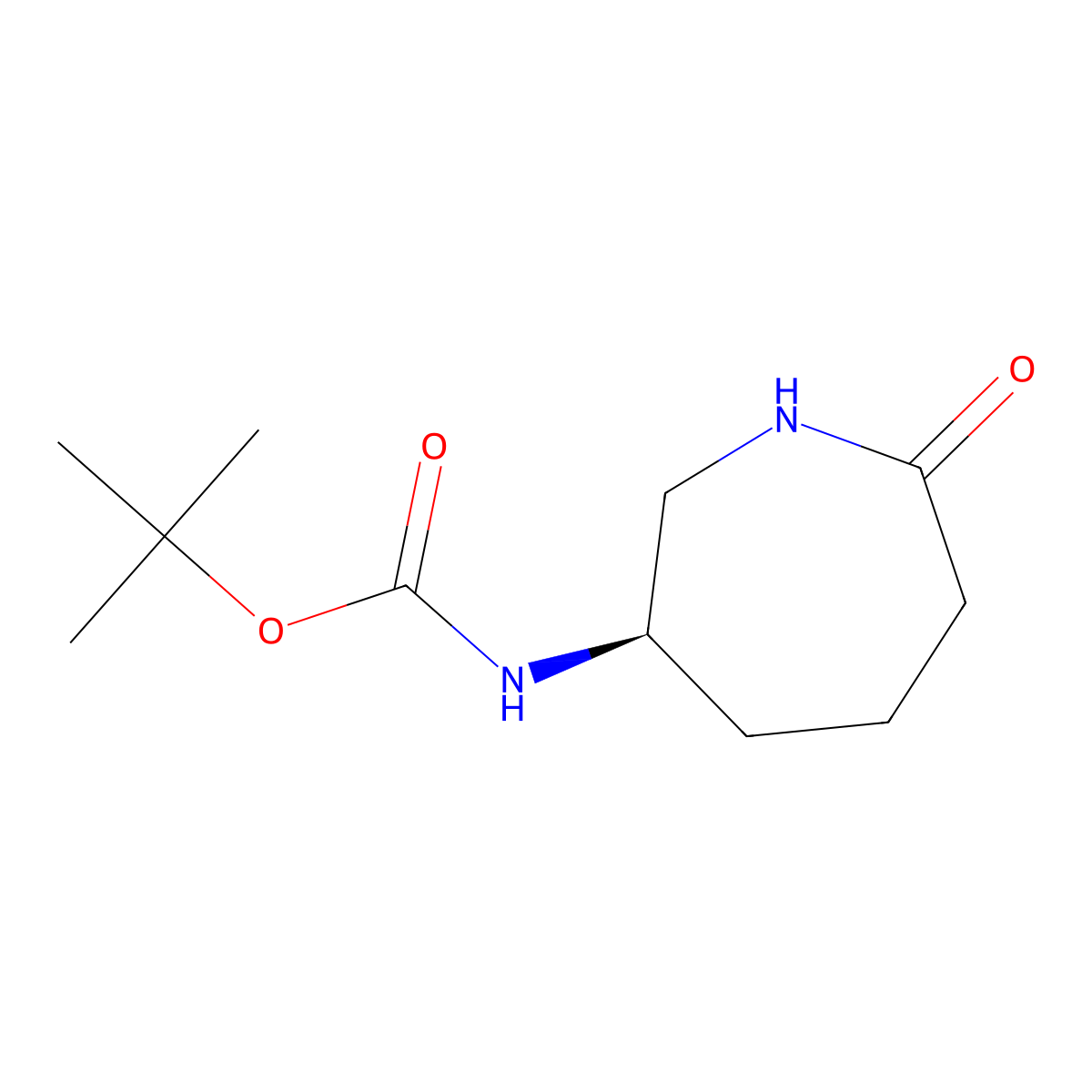 tert-butyl N-[(3R)-7-oxoazepan-3-yl]carbamate molecular structure, CAS 2940859-48-1