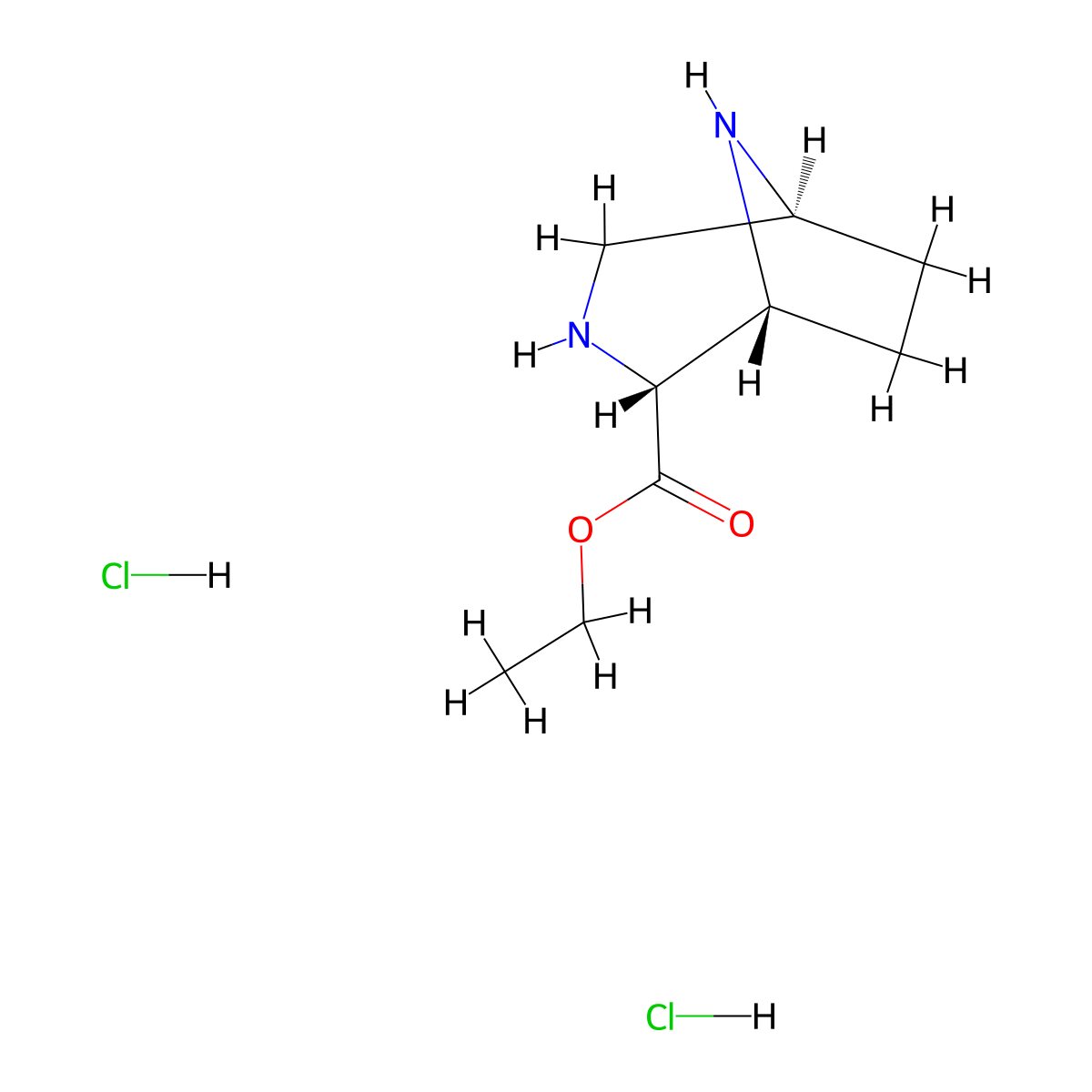 ethyl (1R,2R,5S)-3,8-diazabicyclo[3.2.1]octane-2-carboxylate;dihydrochloride molecular structure, CAS 2940859-68-5