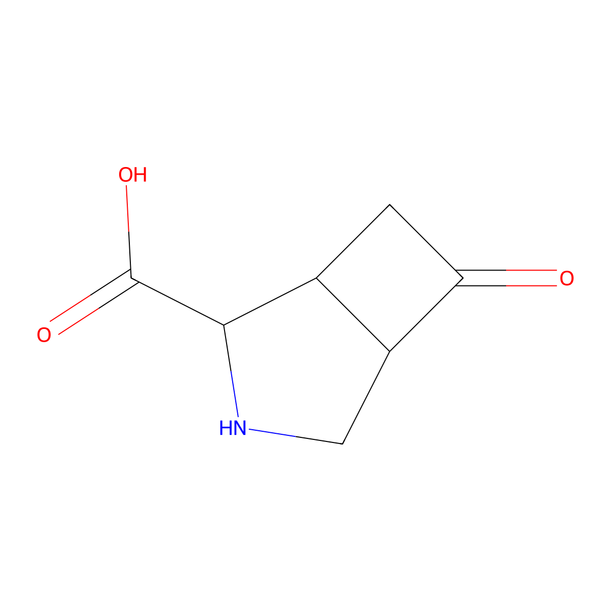 Rel-(1S,2S,5R)-6-oxo-3-azabicyclo[3.2.0]heptane-2-carboxylic acid molecular structure, CAS 2940859-69-6