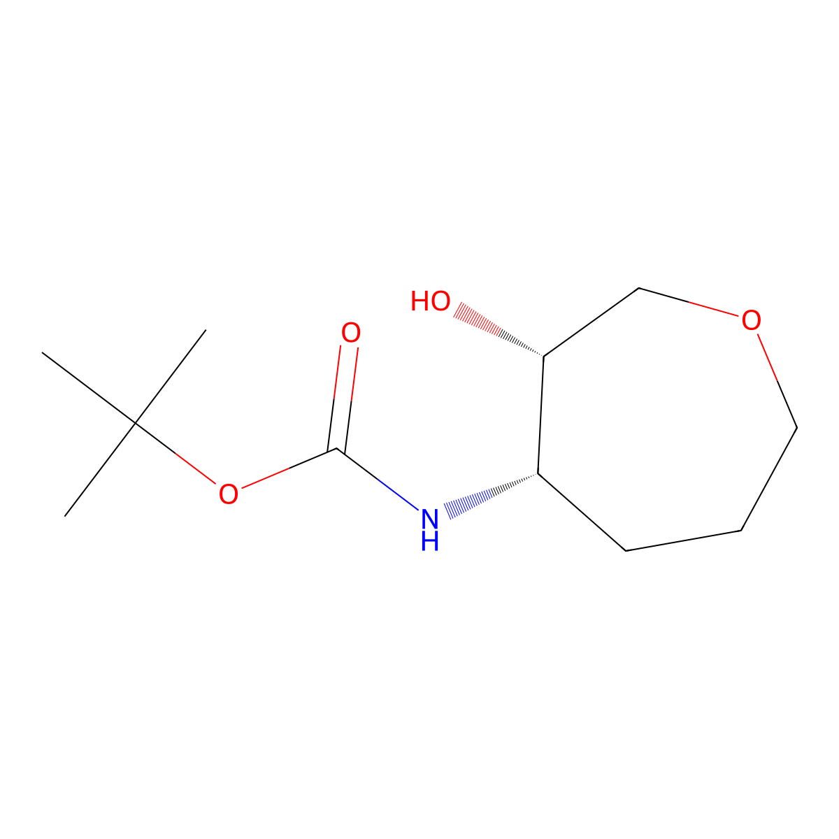 Tert-butyl N-[cis-3-hydroxyoxepan-4-YL]carbamate molecular structure, CAS 2940860-66-0