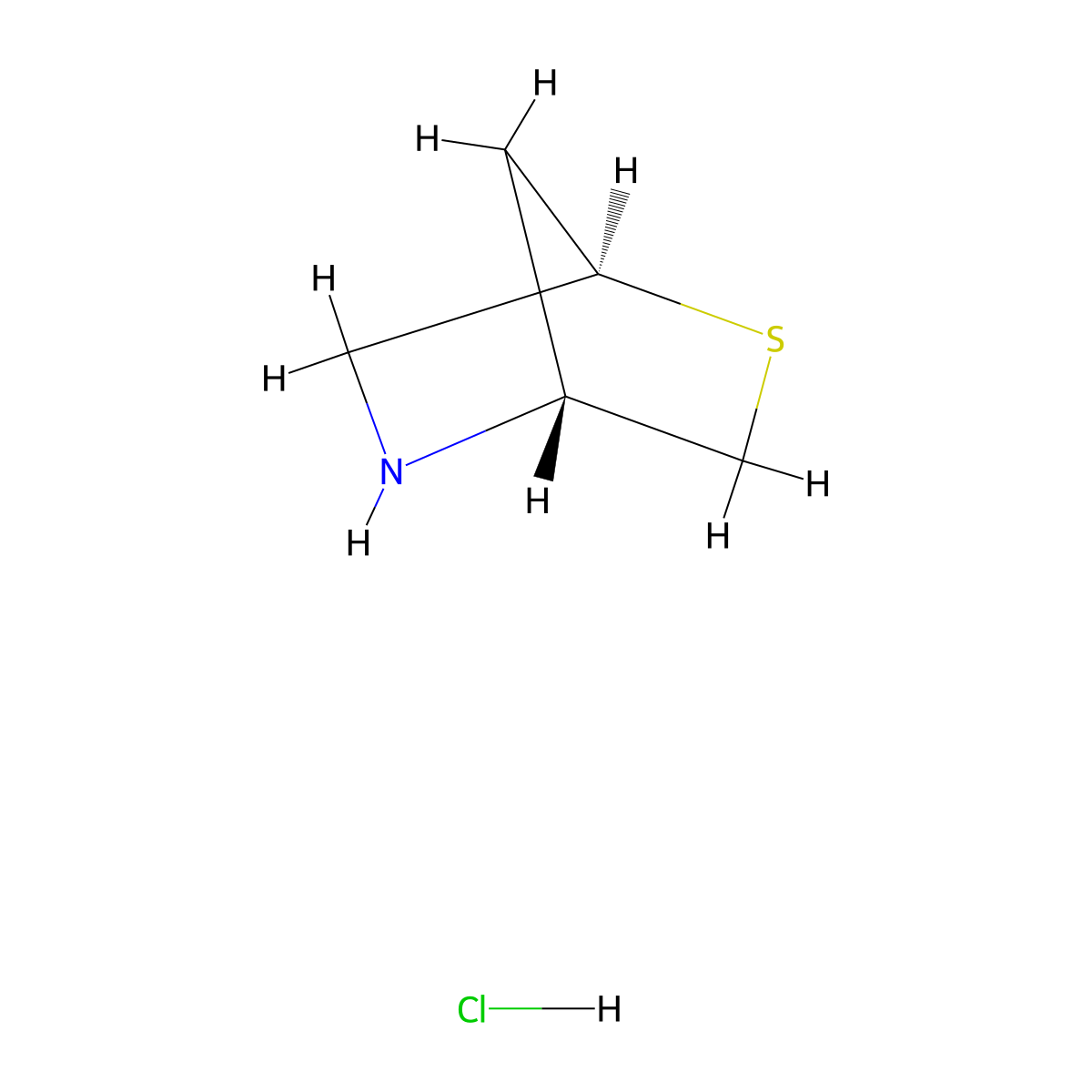 (1R,4R)-2-Thia-5-azabicyclo[2.2.1]heptane hydrochloride molecular structure, CAS 2940866-28-2