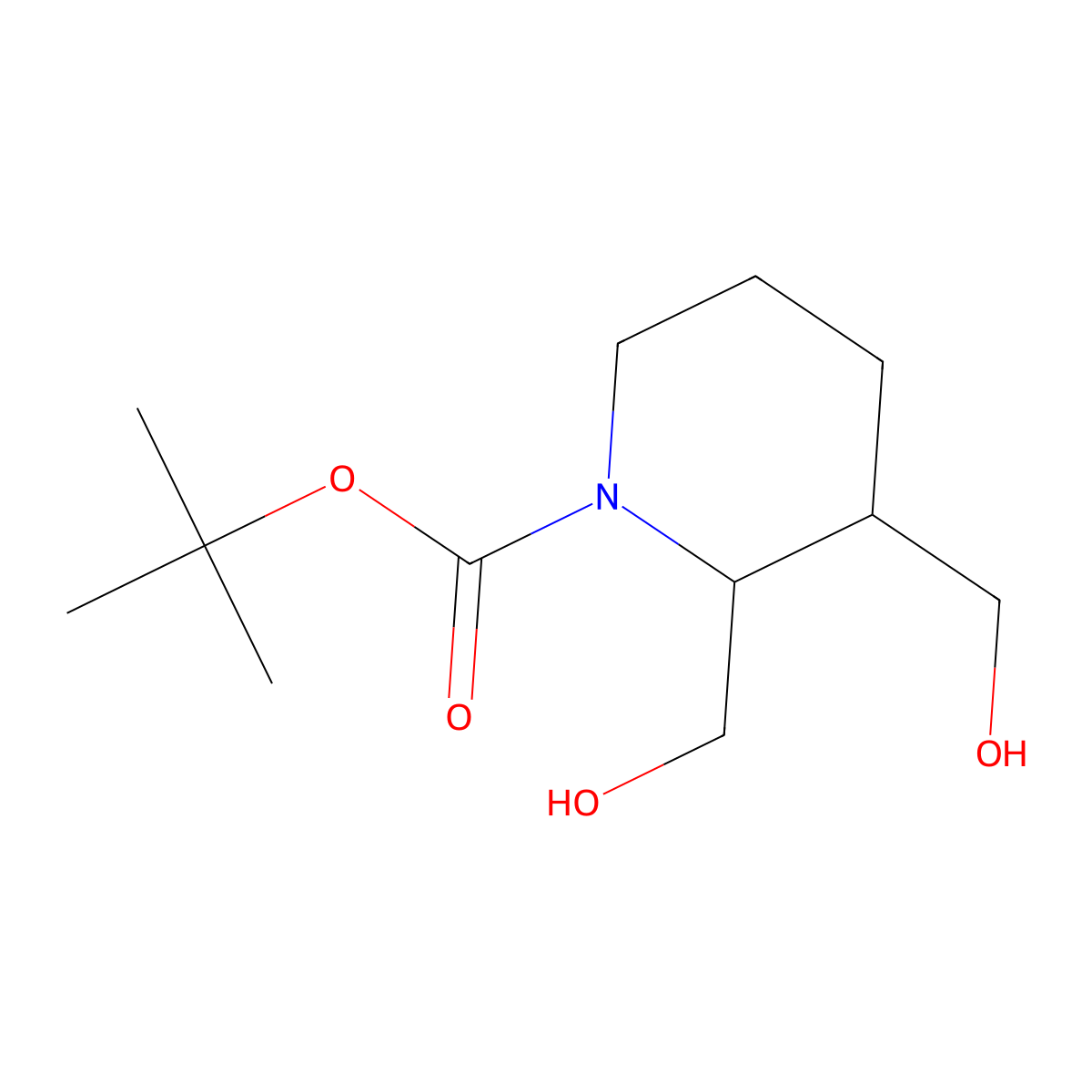 1,1-Dimethylethyl 2,3-bis(hydroxymethyl)-1-piperidinecarboxylate molecular structure, CAS 2940866-61-3