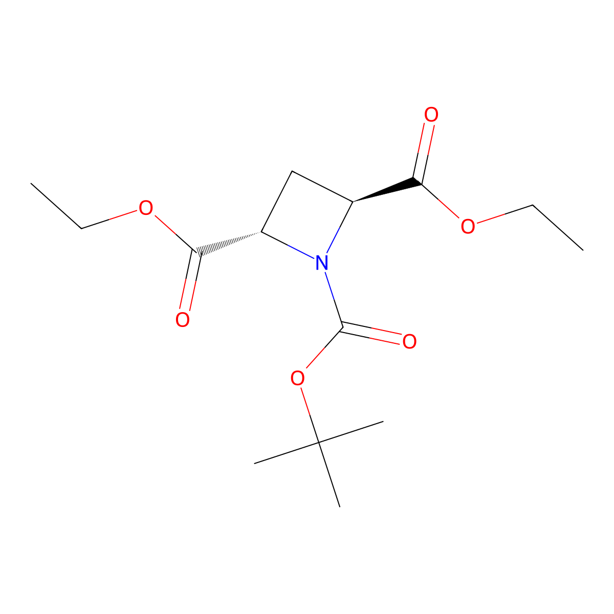 O1-tert-butyl O2,O4-diethyl (2S,4S)-azetidine-1,2,4-tricarboxylate molecular structure, CAS 2940867-04-7