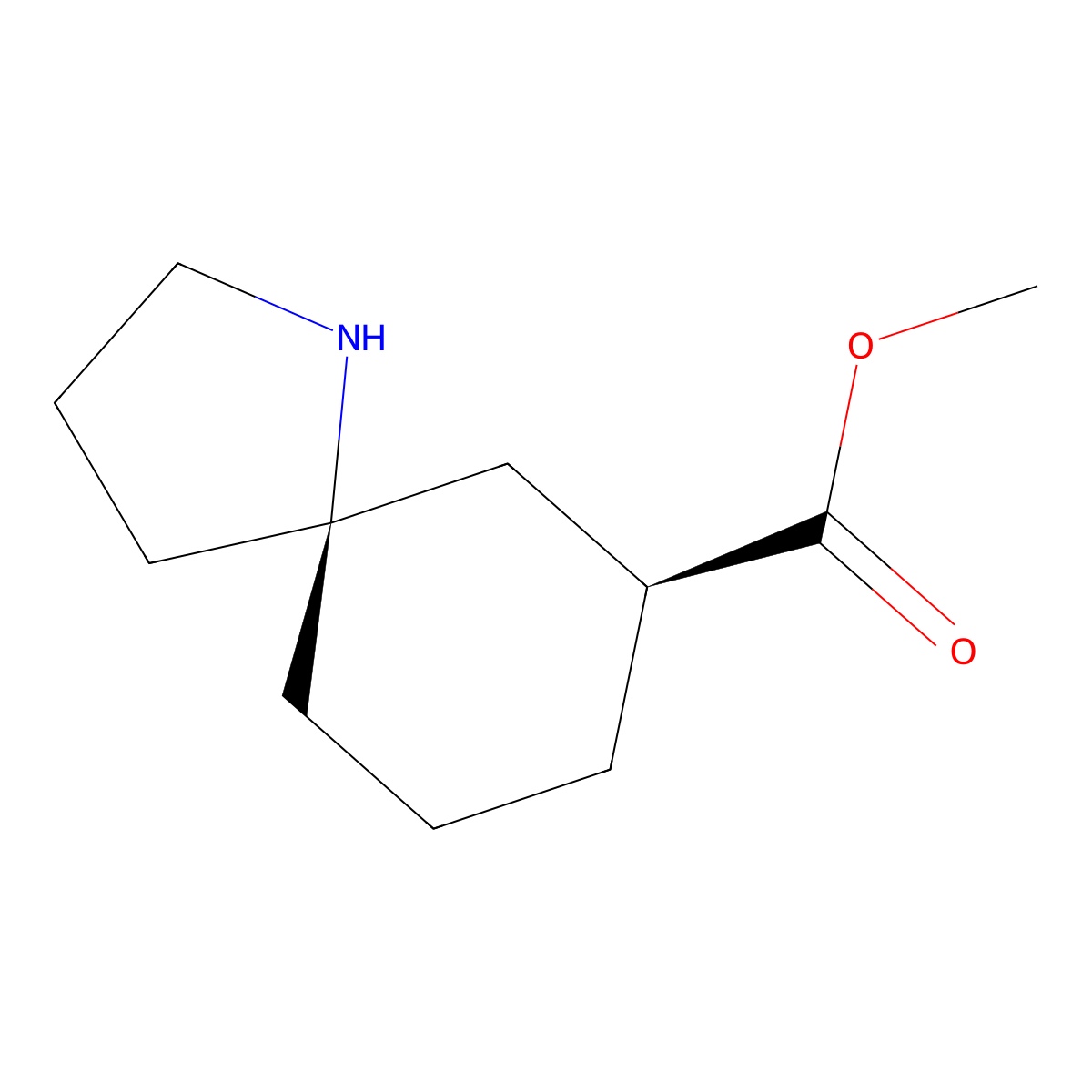 Methyl cis-1-azaspiro[4.5]decane-7-carboxylate molecular structure, CAS 2940867-26-3