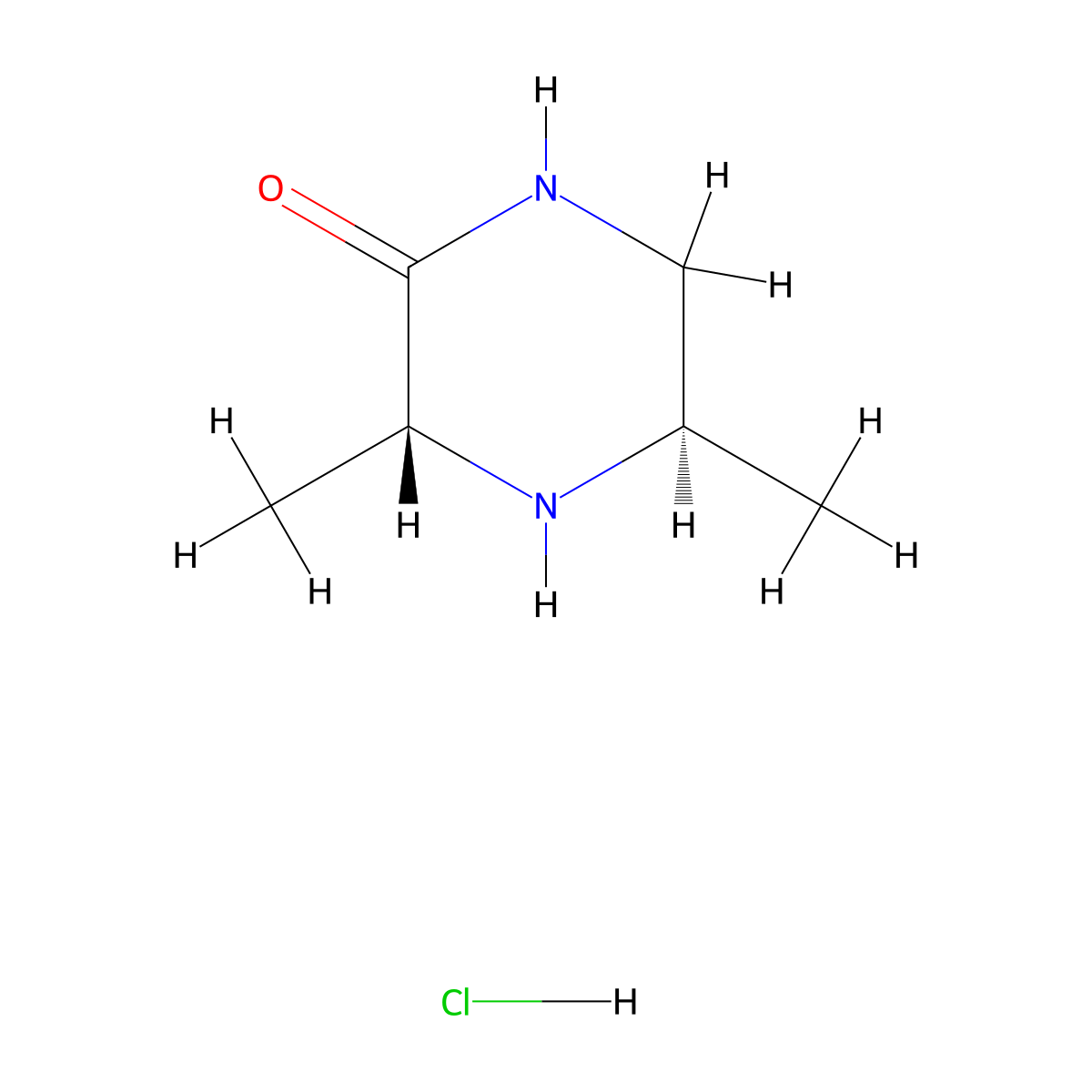 (3R,5R)-3,5-dimethylpiperazin-2-one;hydrochloride molecular structure, CAS 2940867-46-7