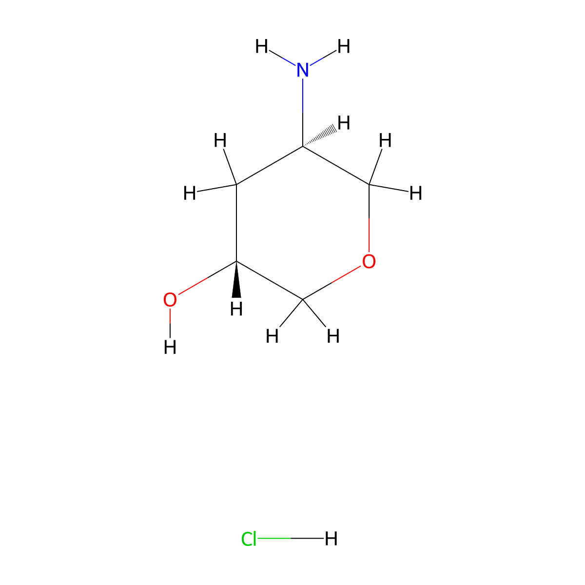 (3R,5R)-5-aminotetrahydropyran-3-ol;hydrochloride molecular structure, CAS 2940868-49-3