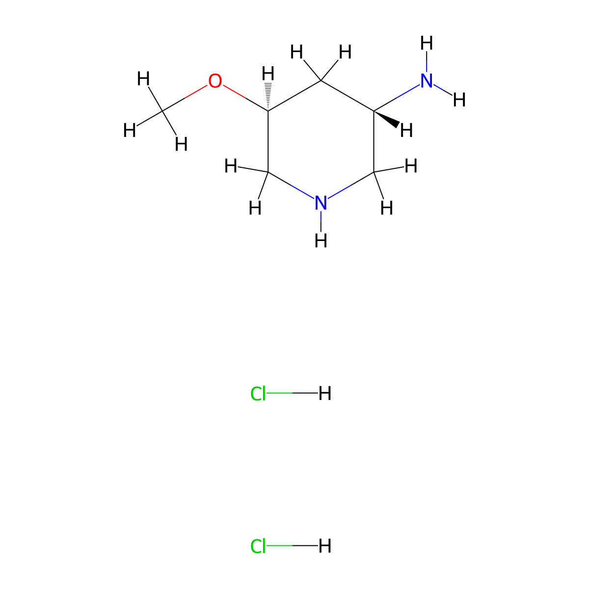 (3S,5S)-5-methoxypiperidin-3-amine;dihydrochloride molecular structure, CAS 2940868-91-5