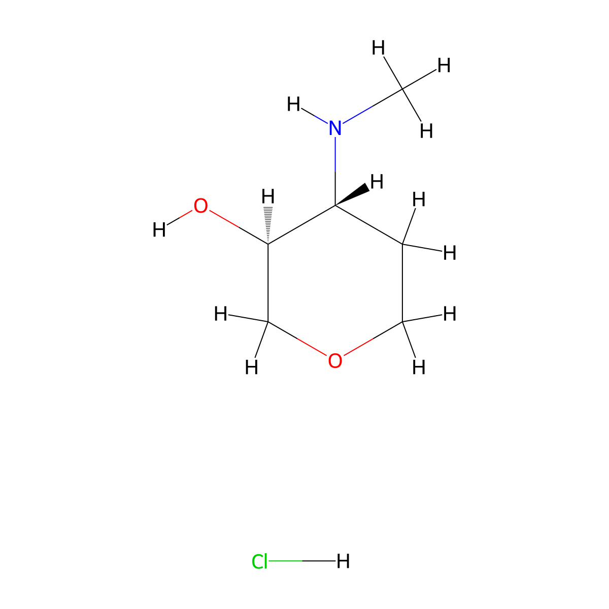 (3S,4R)-4-(methylamino)tetrahydropyran-3-ol;hydrochloride molecular structure, CAS 2940869-13-4