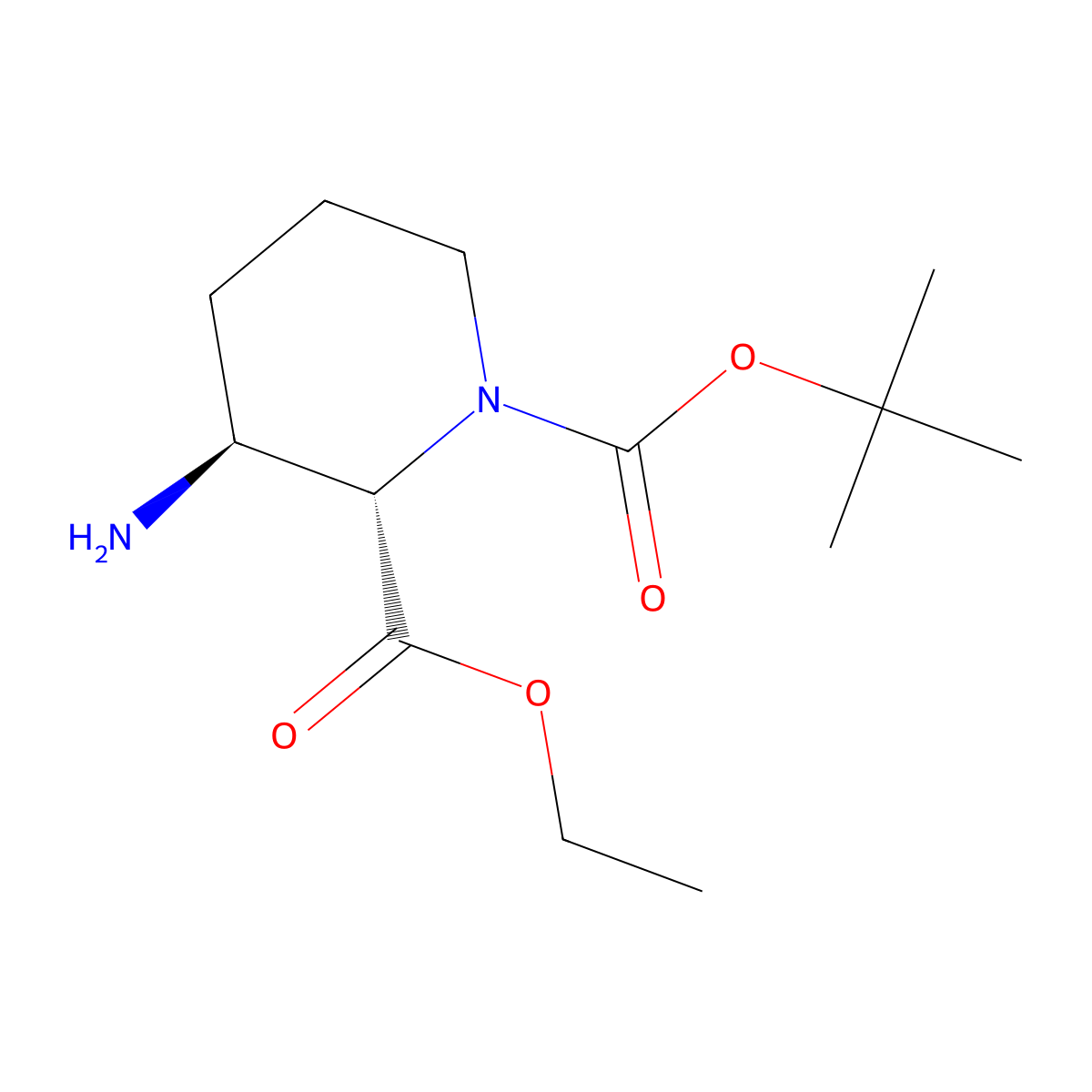 O1-tert-butyl O2-ethyl (2S,3S)-3-aminopiperidine-1,2-dicarboxylate molecular structure, CAS 2940869-21-4