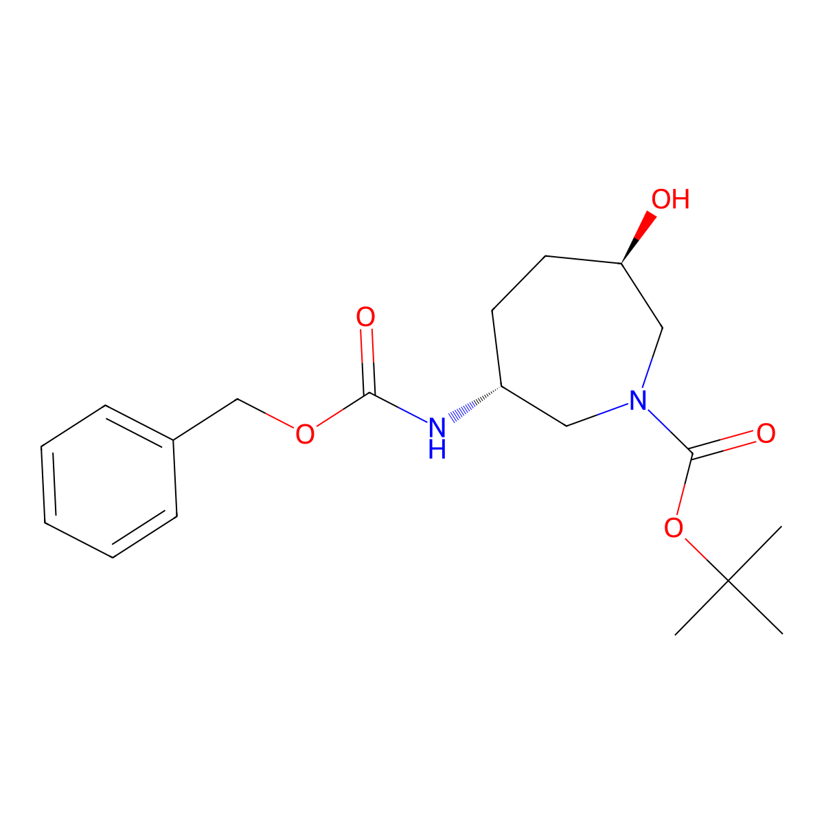 tert-butyl (3R,6R)-3-{[(benzyloxy)carbonyl]amino}-6-hydroxyazepane-1-carboxylate molecular structure, CAS 2940869-54-3