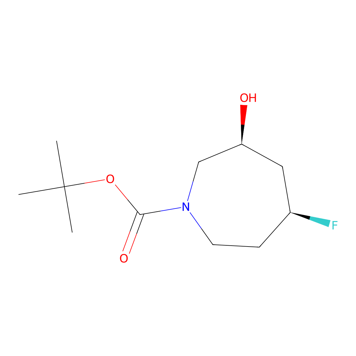 Tert-butyl (3S,5S)-5-fluoro-3-hydroxy-azepane-1-carboxylate molecular structure, CAS 2940869-60-1