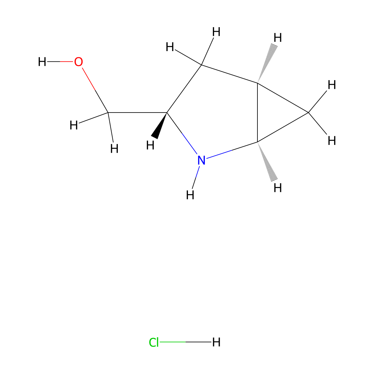 [(1R,3S,5R)-2-azabicyclo[3.1.0]hexan-3-yl]methanol;hydrochloride molecular structure, CAS 2940869-97-4