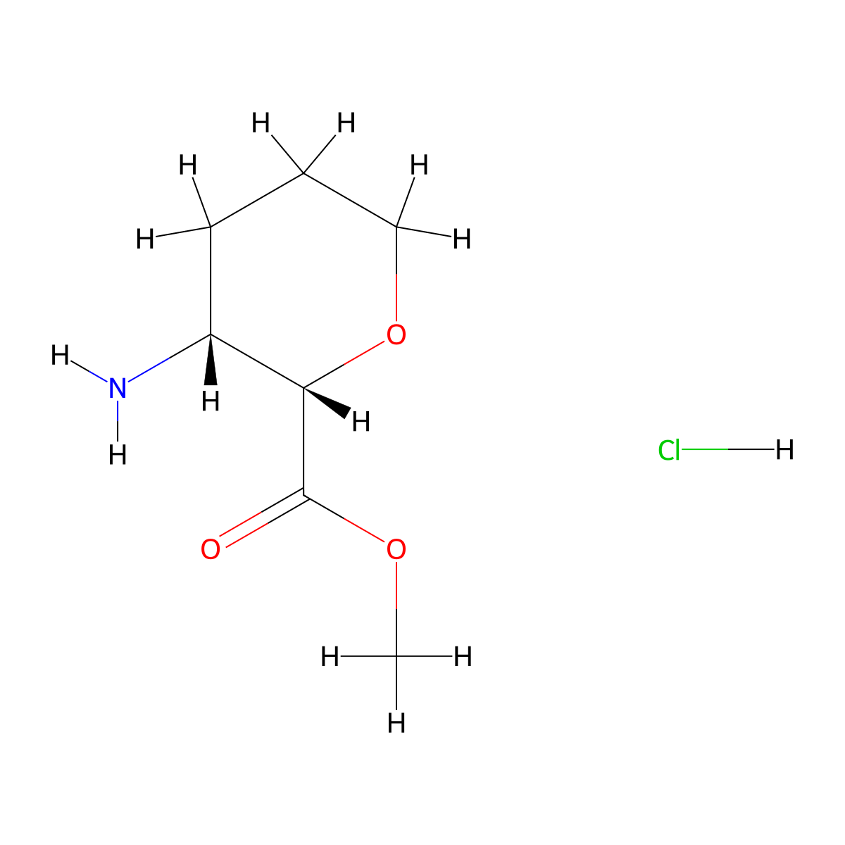 Methyl (2S,3R)-3-aminotetrahydropyran-2-carboxylate hydrochloride molecular structure, CAS 2940870-54-0