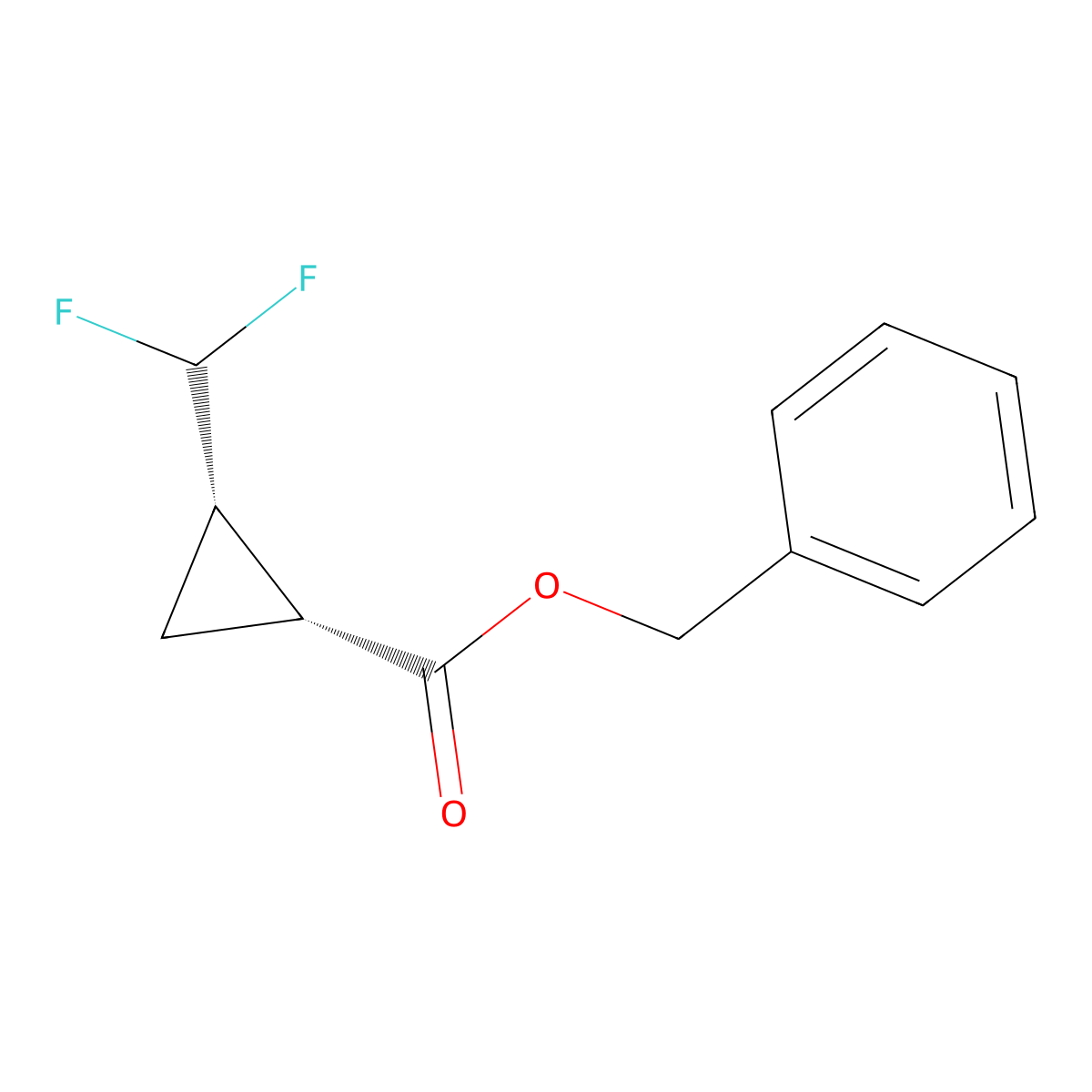 benzyl (1R,2S)-2-(difluoromethyl)cyclopropanecarboxylate molecular structure, CAS 2940870-67-5