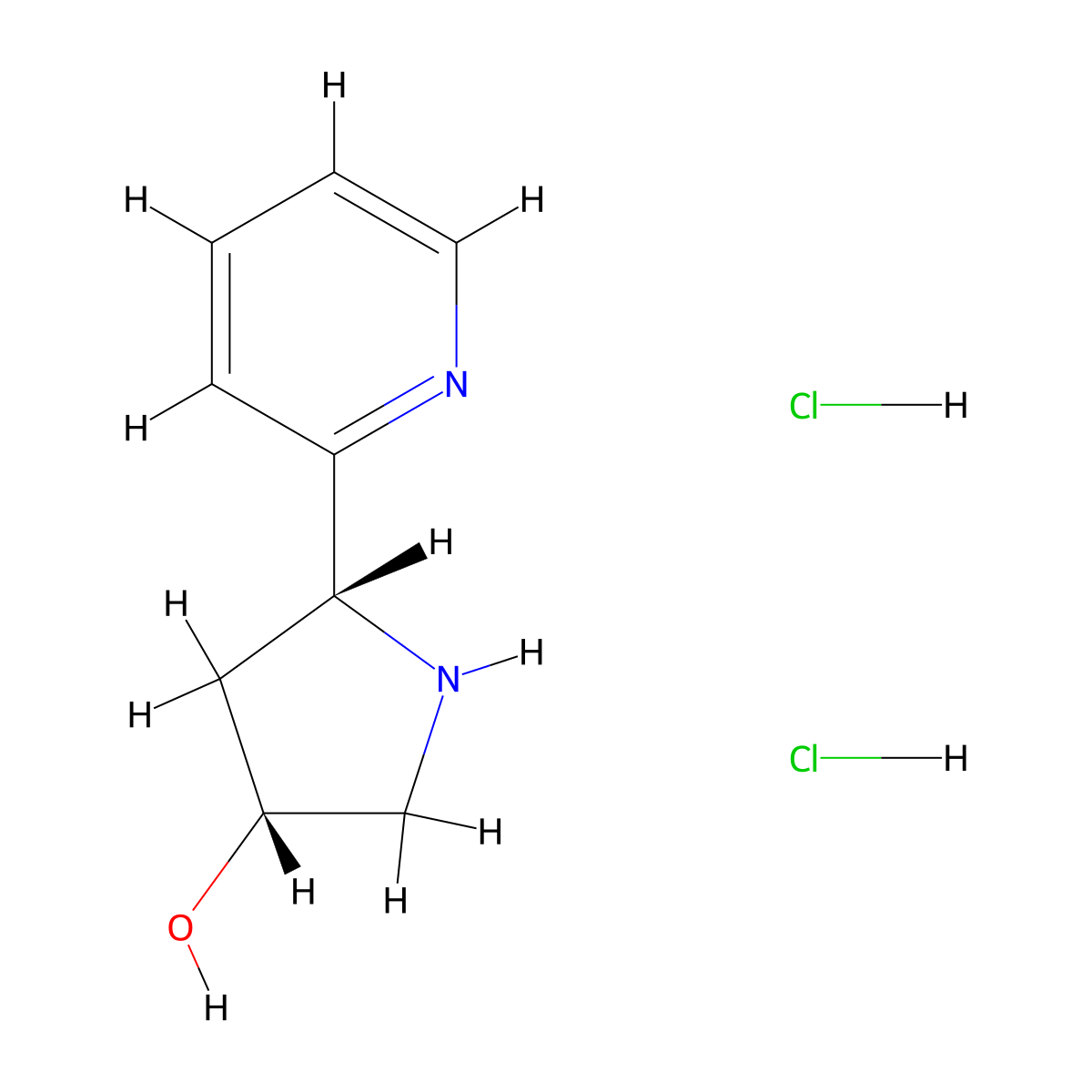 cis-5-(2-Pyridyl)pyrrolidin-3-OL dihydrochloride molecular structure, CAS 2940870-73-3