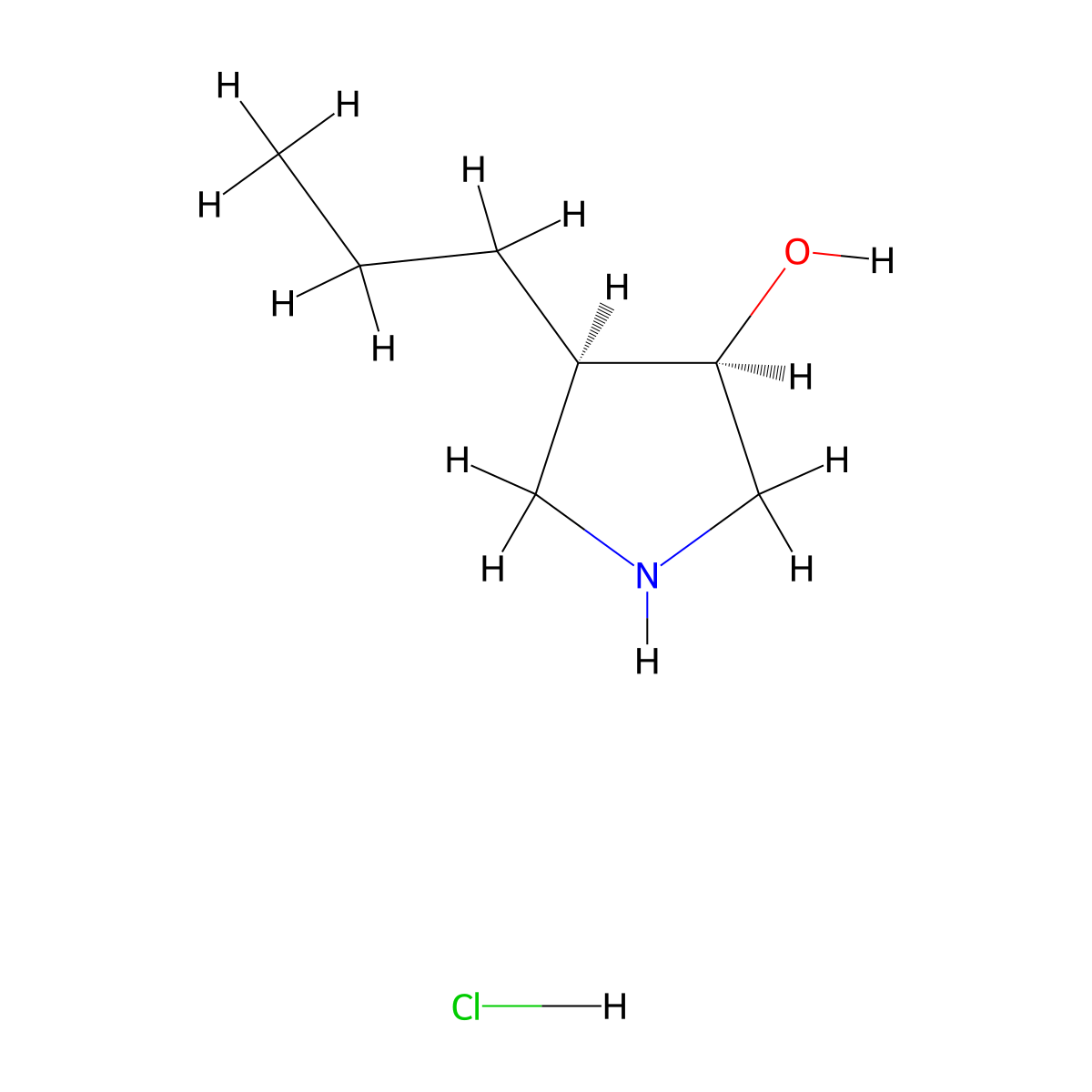 cis-4-Propylpyrrolidin-3-ol;hydrochloride molecular structure, CAS 2940871-28-1