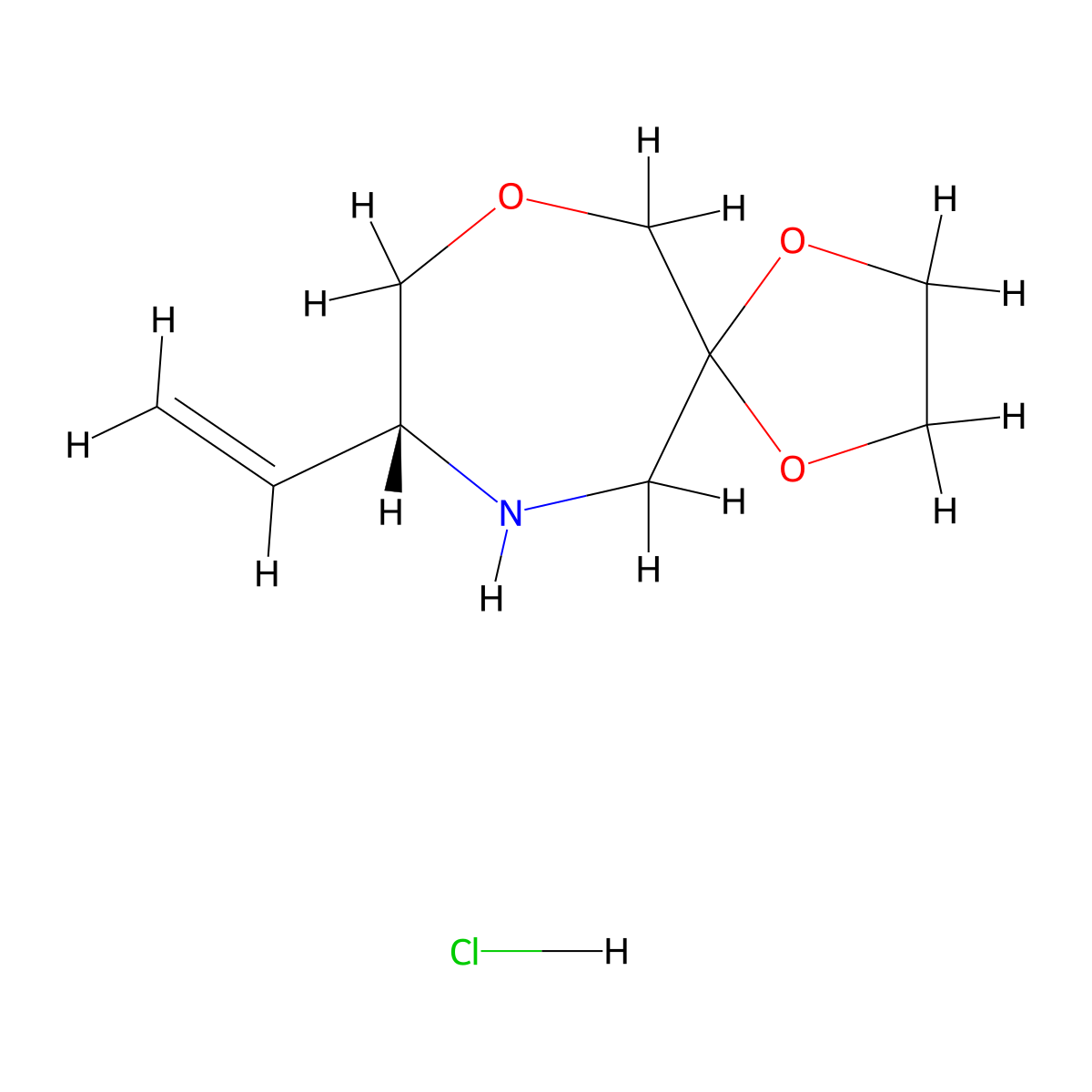 (8R)-8-vinyl-1,4,10-trioxa-7-azaspiro[4.6]undecane;hydrochloride molecular structure, CAS 2940871-93-0