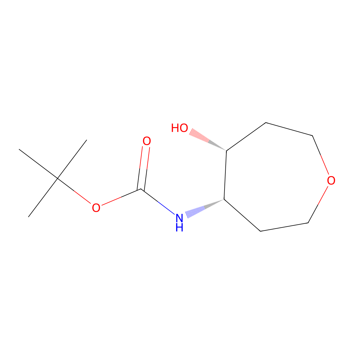 Tert-butyl N-[cis-5-hydroxyoxepan-4-YL]carbamate molecular structure, CAS 2940873-33-4